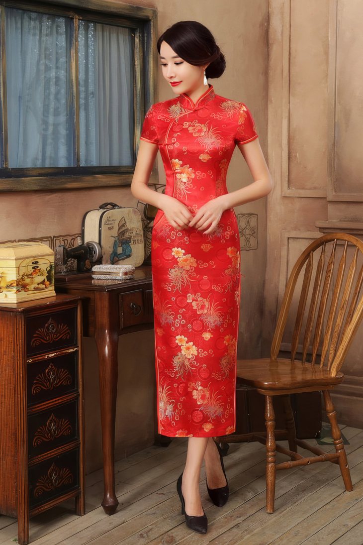Robe Chinoise À Fleurs – Lian