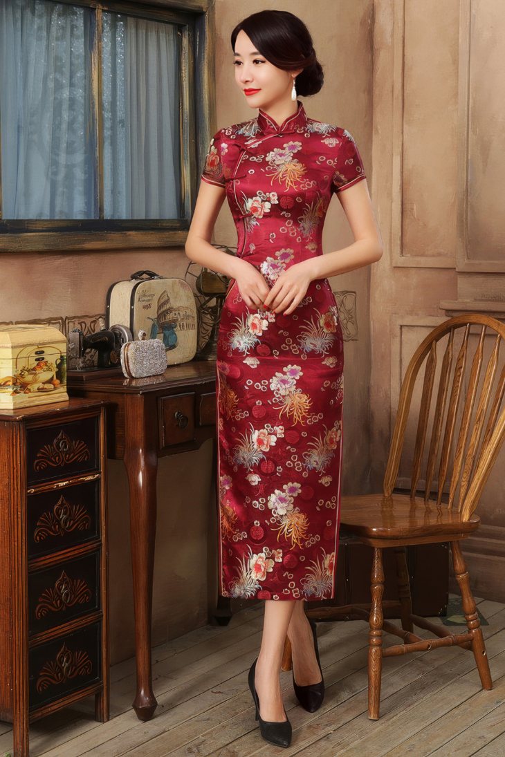 Robe Chinoise À Fleurs – Lian